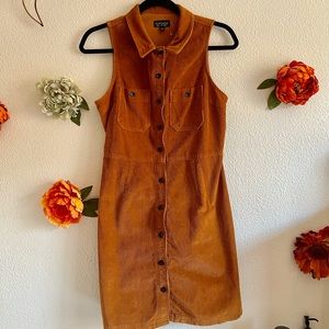 Corduroy button up dress from Topshop